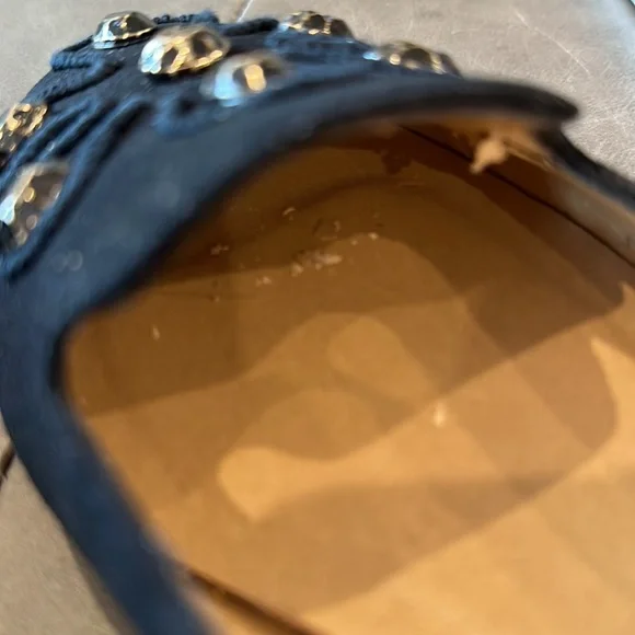 Sesto Meuuci Black Suede Embellished Slip-On Loafers Size 8 - Picture 12 of 12